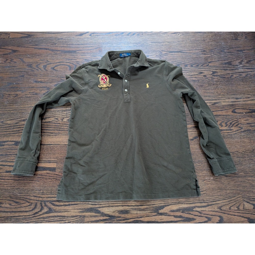 Polo Ralph Lauren Pony Polo Shirt Top Mens Size Large Army Green Quality Goods